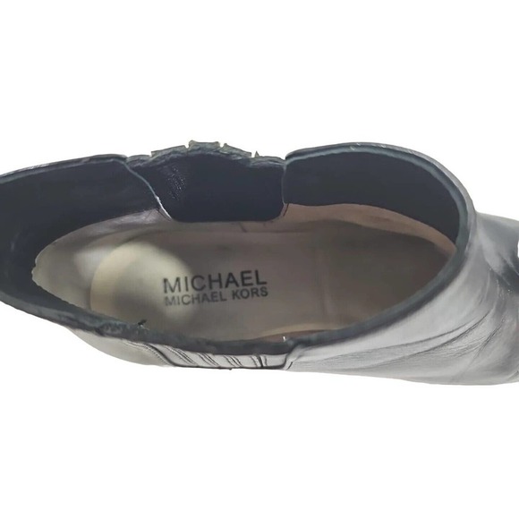 Michael Kors ~Woman Size 6.5~ Black Leather Booties Pull-On. - Picture 9 of 12